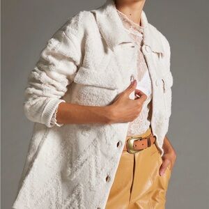 Anthropologie Cream Teddy Jacket
